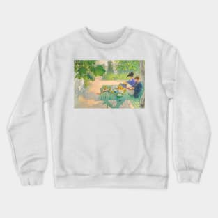 Holiday Reading by Carl Larsson Crewneck Sweatshirt